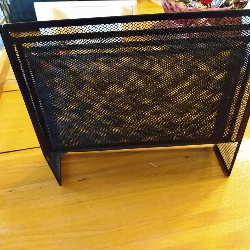 3 Compartment Black Wire Mesh File Folder Holder Desk Storage Organizer